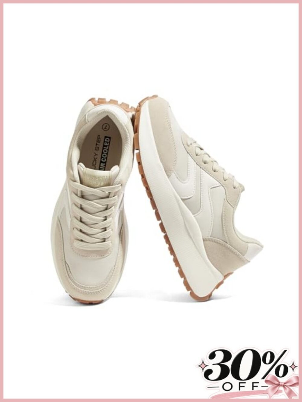 Retro Fashion Platform Sneakers Nylon Faux Suede Lace-Up Walking Shoes